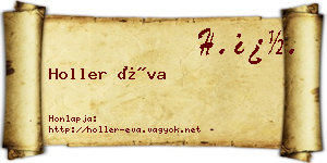 Holler Éva névjegykártya